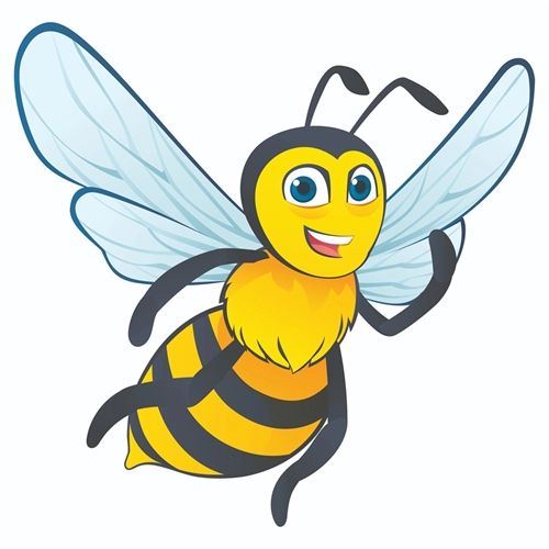 At the Farm Theme Bee Transparent Sticker